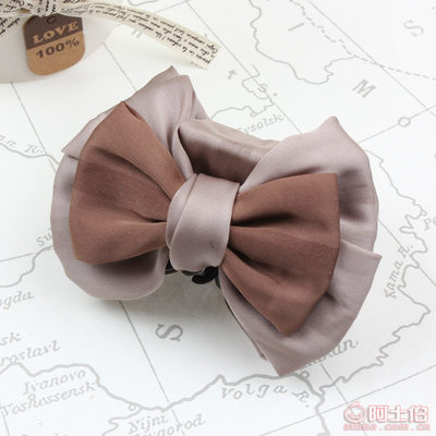 彩珠饰品广州厂家韩国新款发饰 纯手工缎带蝴蝶结爪夹的时尚演绎